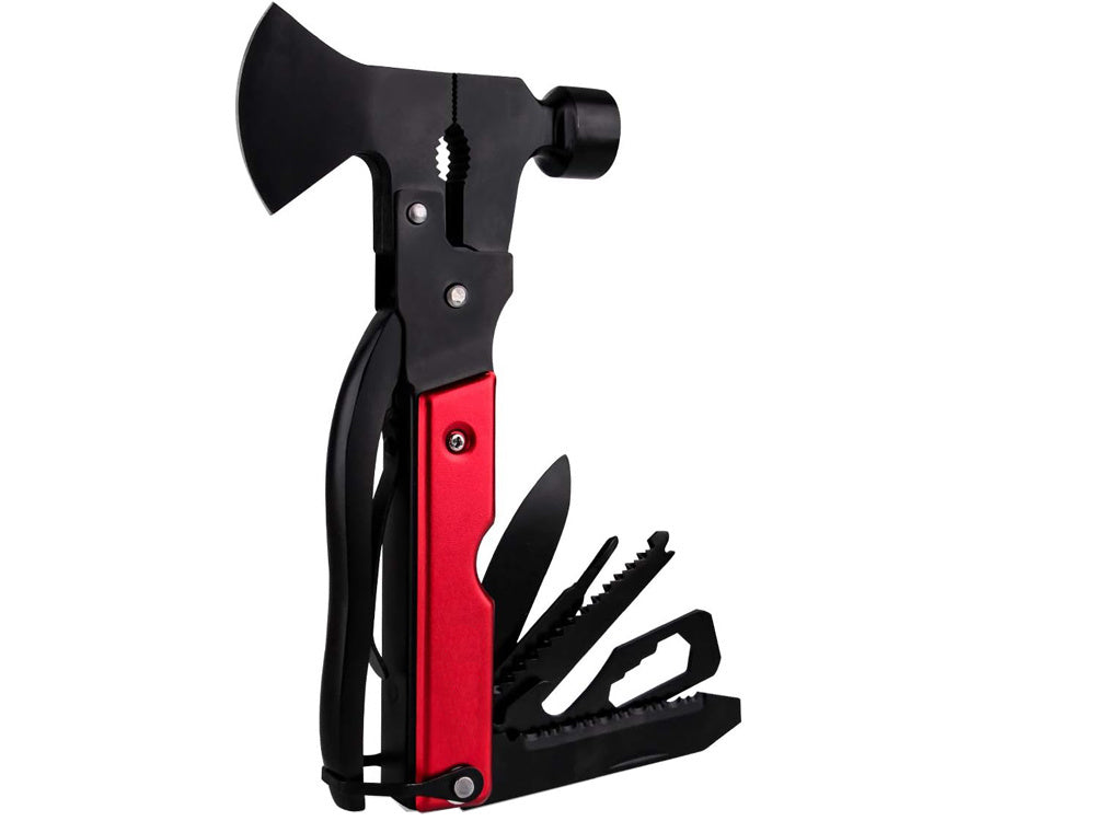 17in1 Multitool aus Edelstahl – Survival Werkzeug mit Hammer, Axt, Zange und Säge inklusive Tasche
