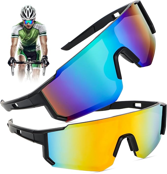 2 pieces cycling glasses sunglasses bicycle glasses sports glasses men sport MTB