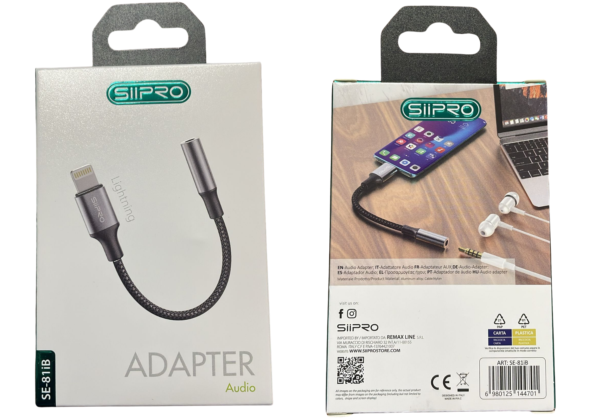 Audio Aux fĂŒr iPhone Adapter auf Klinke Kabel Kopfhörer Stecker 3,5mm Aux IOS 6980125144701
