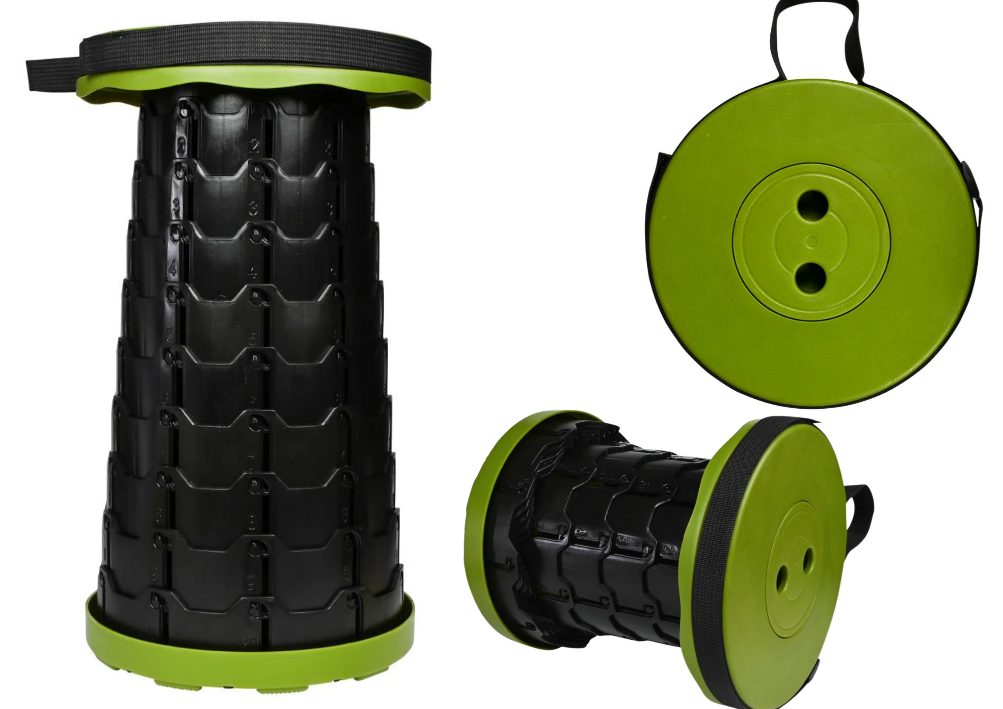 Tragbarer Klapphocker Höhenverstellbar – Campinghocker Falthocker für Outdoor, Angeln & Freizeit
