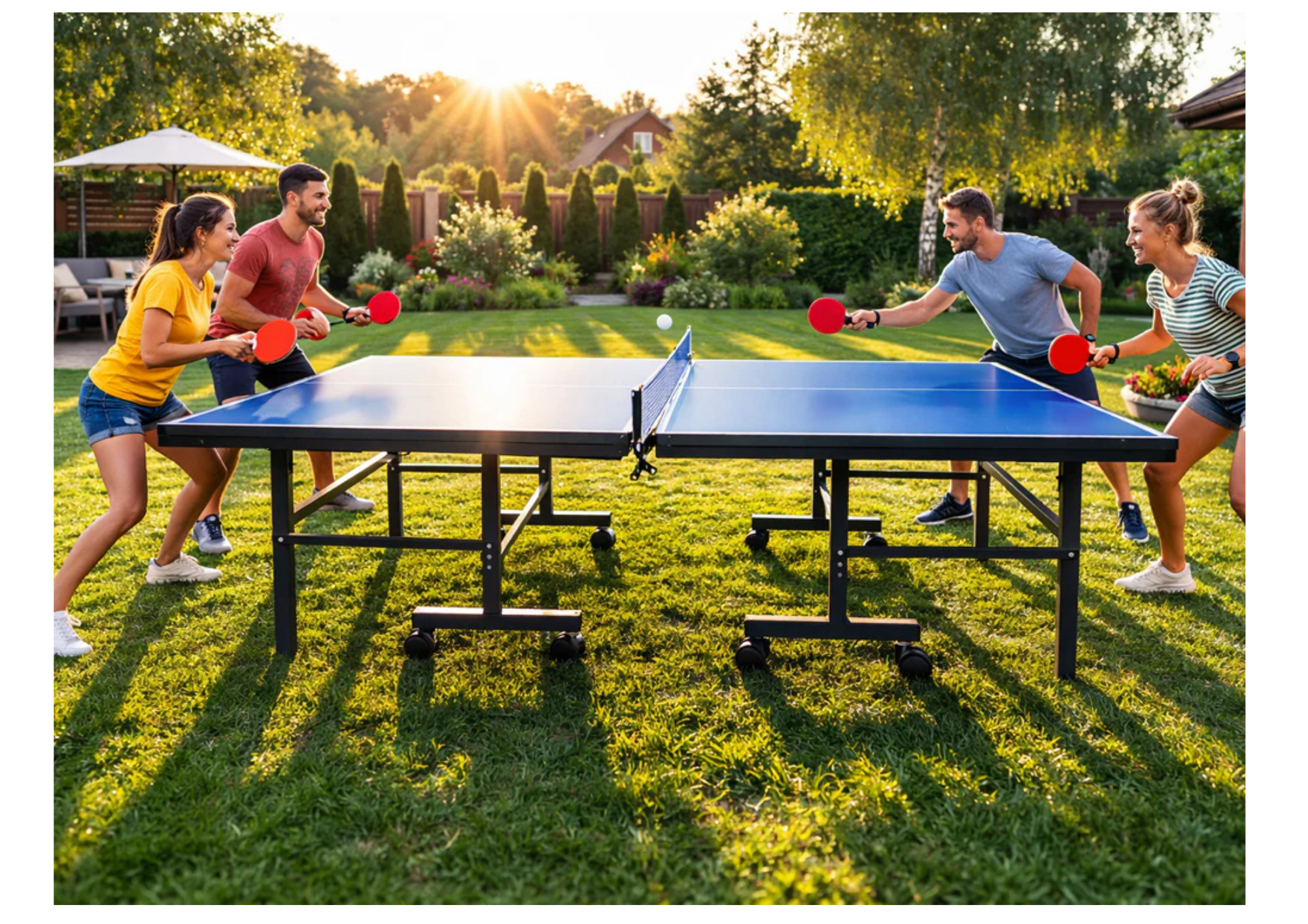 Tischtennis Set 2 Schläger 3 Bälle Netz Garnitur Ping Pong Komplett