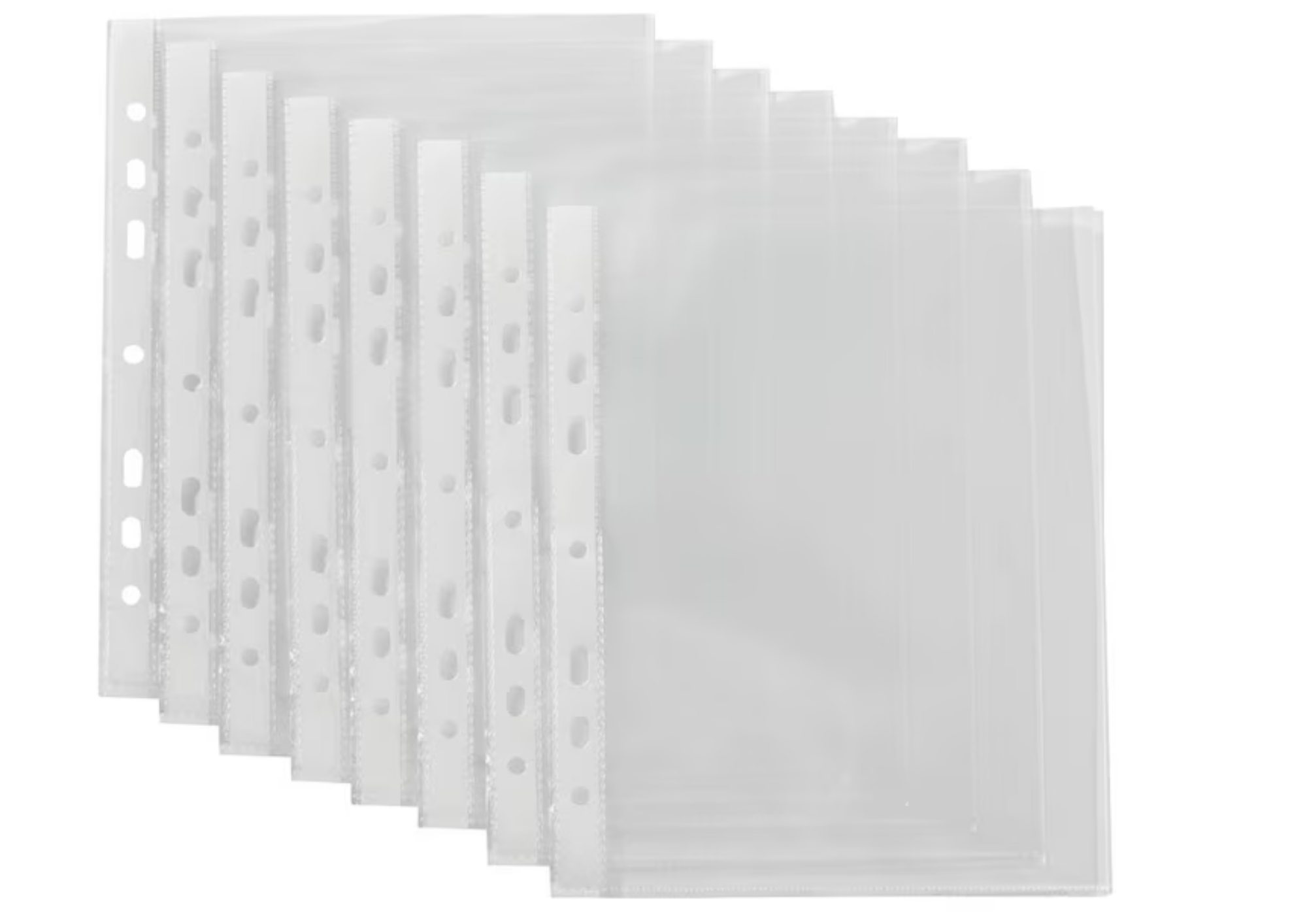 Brochure pockets DIN A5 / 100 pieces/Grained Top Open Transparent Pockets