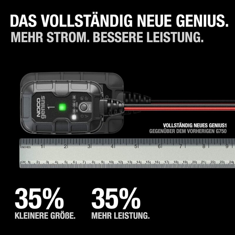 NOCO GENIUS1, 1A Intelligentes Batterieladegerät 6V/12V Ladegerät
