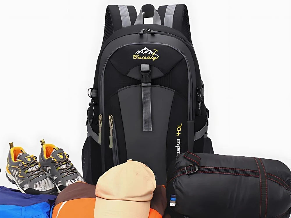 40L Wanderrucksack Trekkingrucksack Reiserucksack Schwarz Outdoor Camping HĂŒftgu