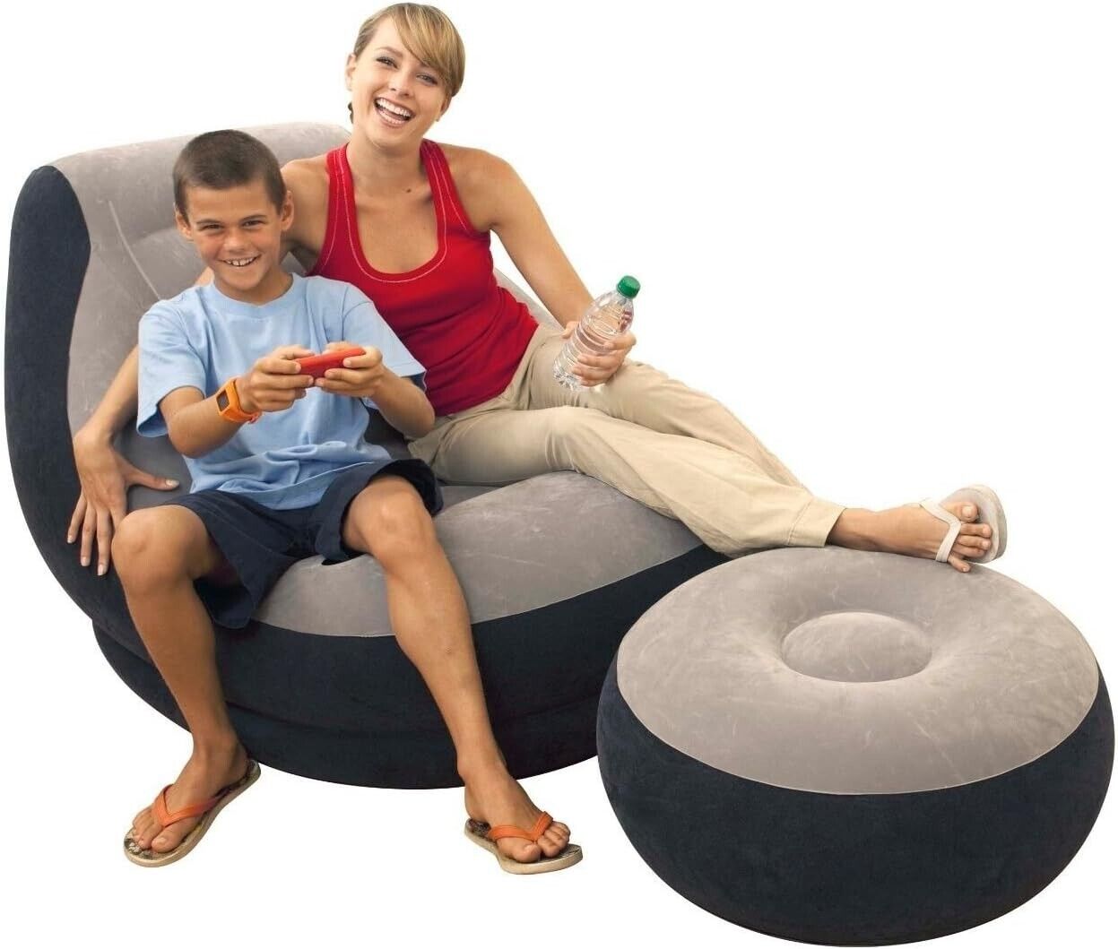 Intex 68564 TV Relax Air Chair with Ottoman Footstool Lounge Inflatable