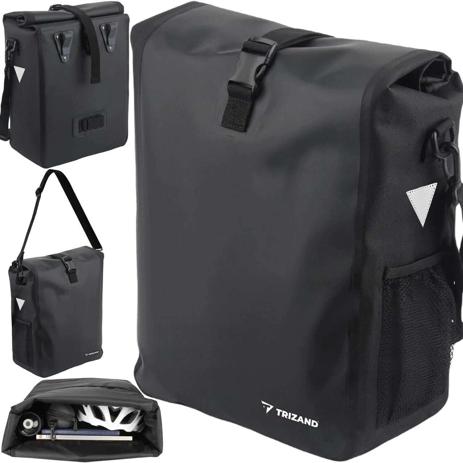 Fahrradtasche 15L wasserdicht Gepäckträger Tasche mit Schultergurt Reflektoren
