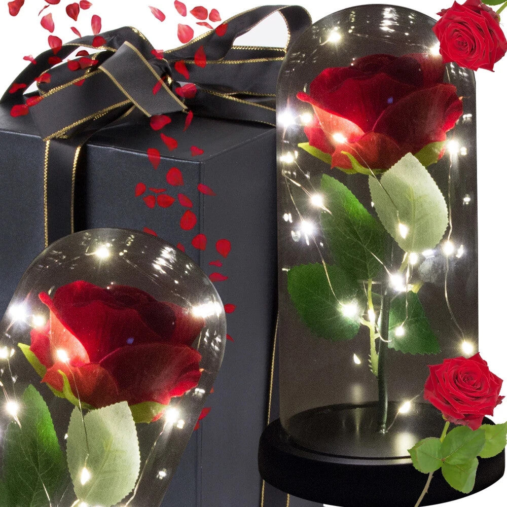 Romantische LED Rose im Glas Geschenkidee Geburtstag Valentinstag Jahrestag
💕-