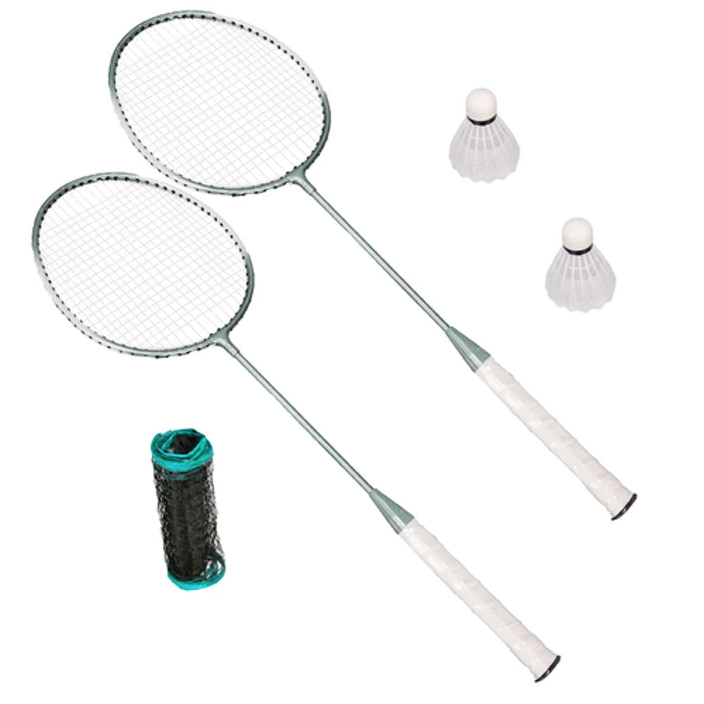 Badminton Set mit Netz, 2 Schlägern & Federbällen – Outdoor Spielset inkl. Koffer