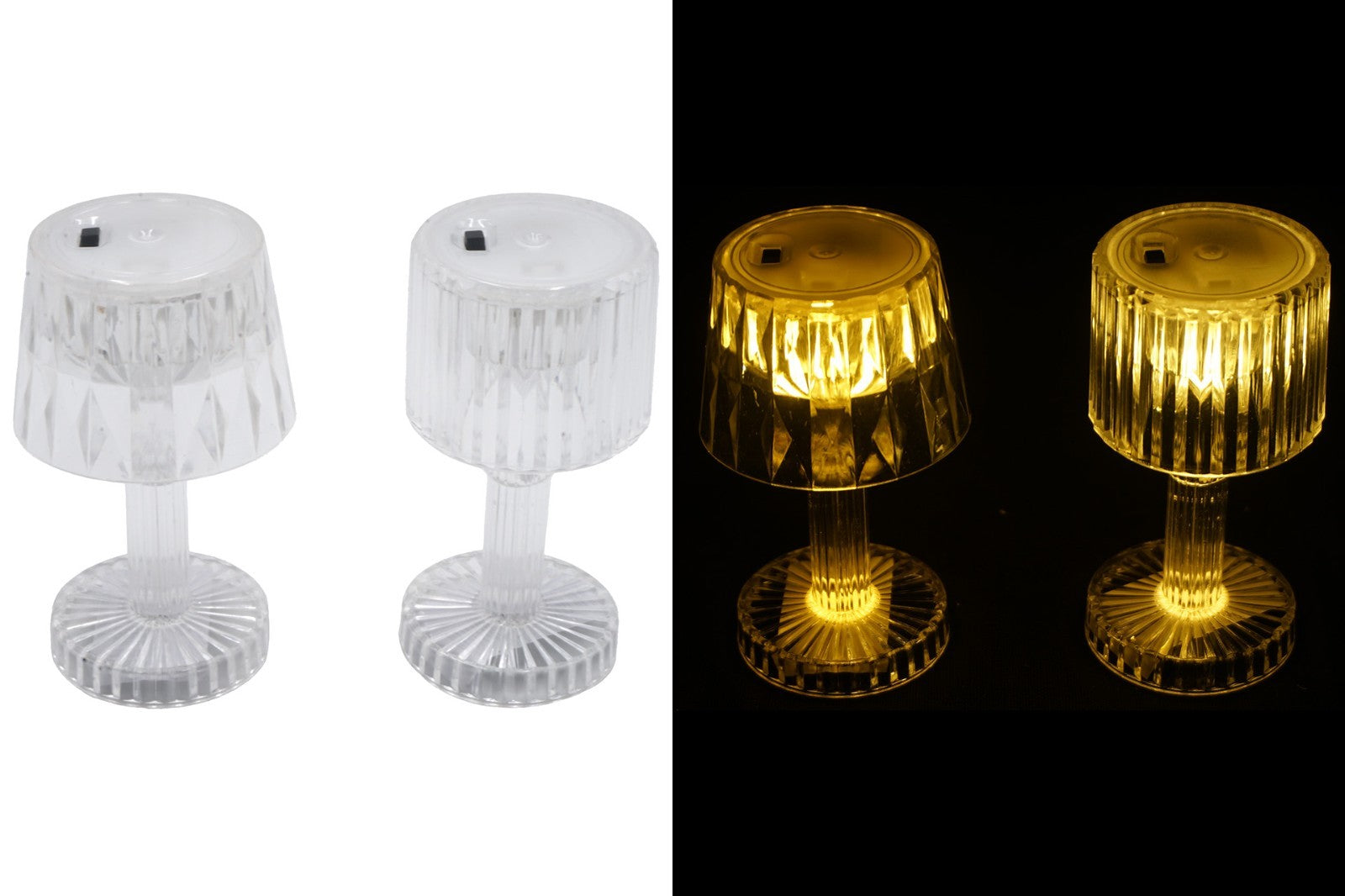 LED Tischlampe im Kristall-DesignâMiraval 8,5x4,5cm mit warmweiĂer Beleuchtung - 1 StĂŒck â ZufĂ€lliges Design