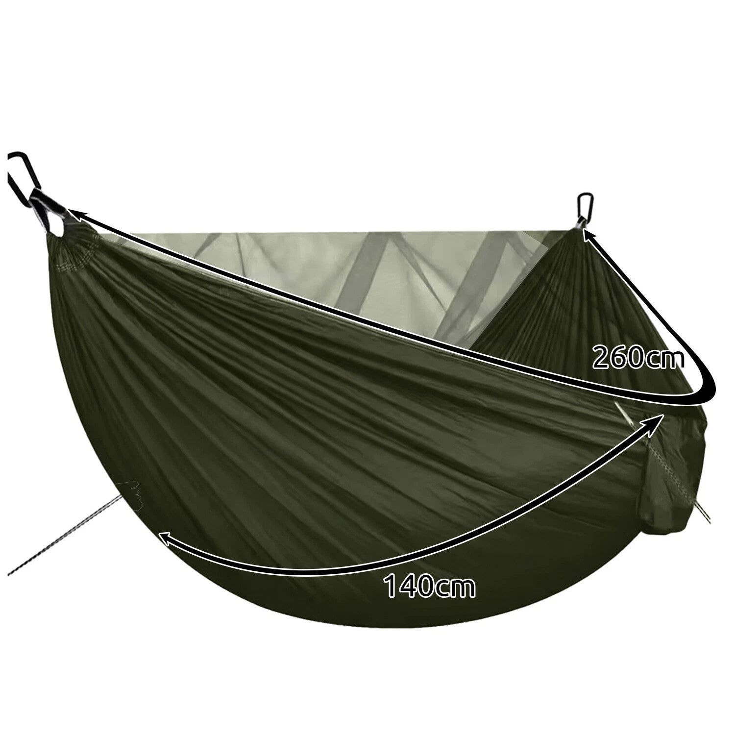 Camping Hängematte 2 Personen mit Moskitonetz und Tarp – Outdoor Bushcraft Hängematte bis 250 kg