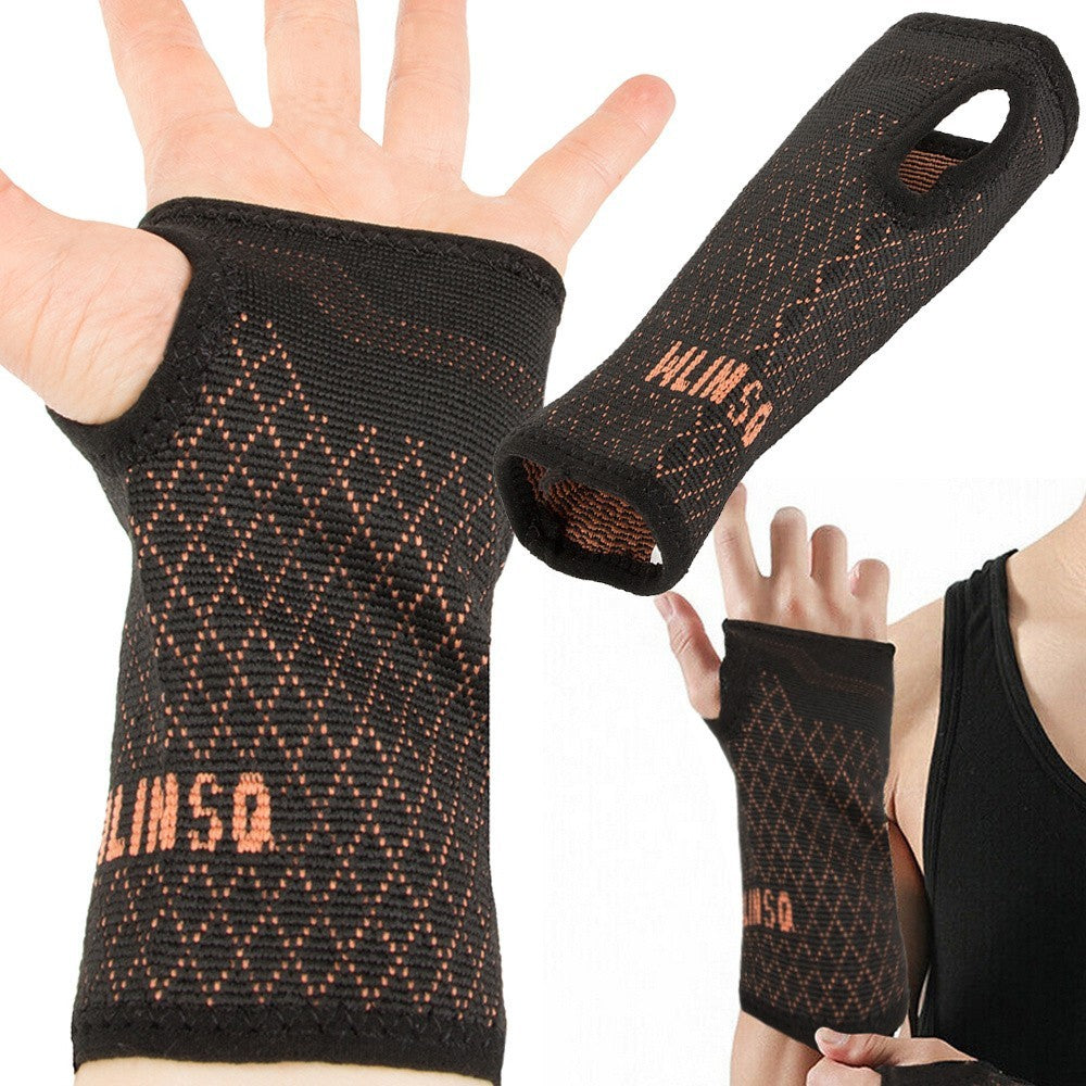 Handgelenkbandage mit Daumenloch â Elastische HandgelenkstĂŒtze mit Stabilisator