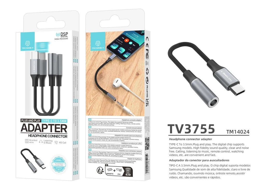 USB-C auf 3,5mm Adapter Kopfhörer Typ-C zu Klinke Audio Jack fĂŒr Smartphone