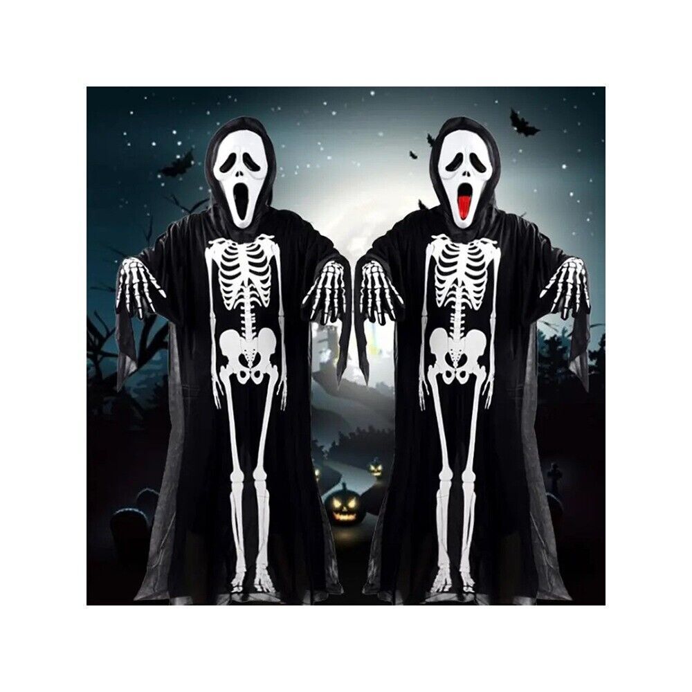 2 stück Gruseliges Skelett Kostüm Kinder Damen Halloween Karneval Verkleidung Outfit 🦇✨