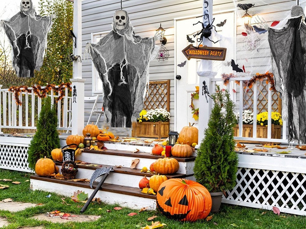 Hängende Halloween Dekoration Skelett Geist Totenkopf Party Deko 80cm 🎭👻