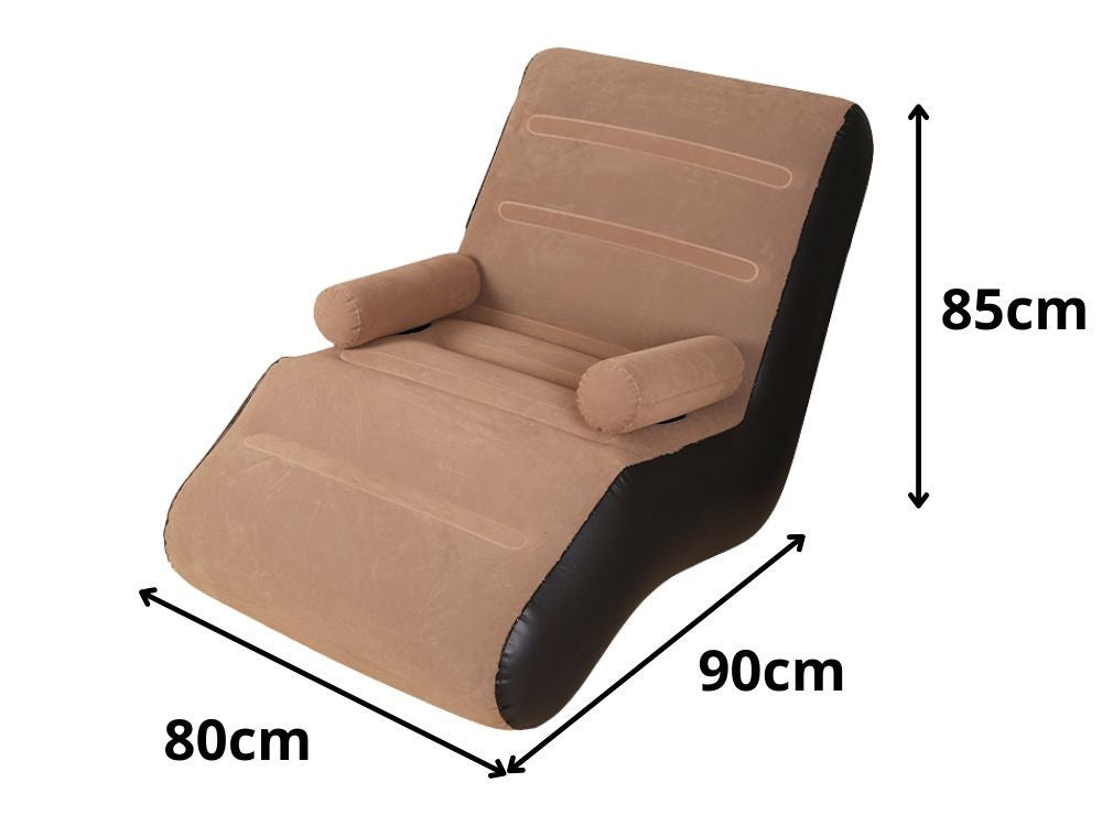 Aufblasbarer Gartensessel mit Fußstütze – Luftsessel Loungesessel mit Pumpe