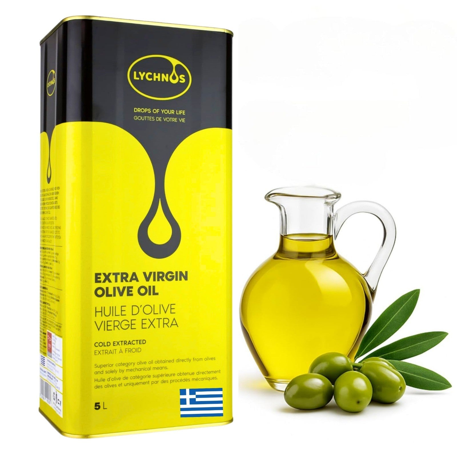 LYCHNOS Natives Olivenöl Extra - Griechisches Olivenöl aus Kreta NATIV 5 Liter
