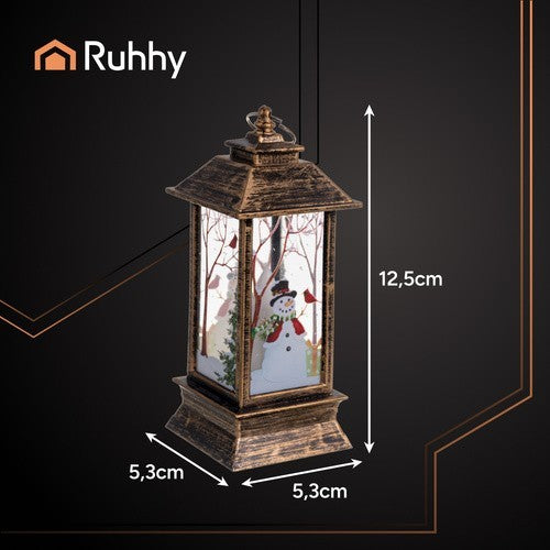 LED Weihnachtslaterne Kupfer 12,5 cm 🎄 Ruhhy 26754 Deko Schneemann Licht