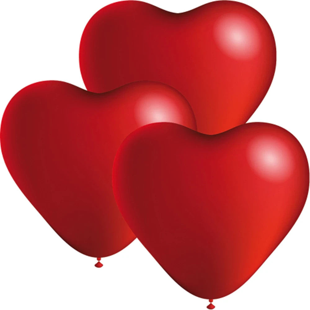 3 Stück Herz Luftballons aus Latex ca. 30cm Ø für Party, Hochzeitsantrag uvm.