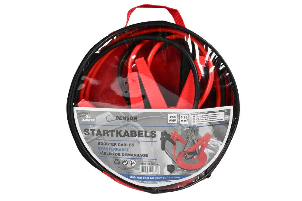 Starterkabel 400A mit Tasche – 2,4m Überbrückungskabel für Auto mit isolierten Klemmen