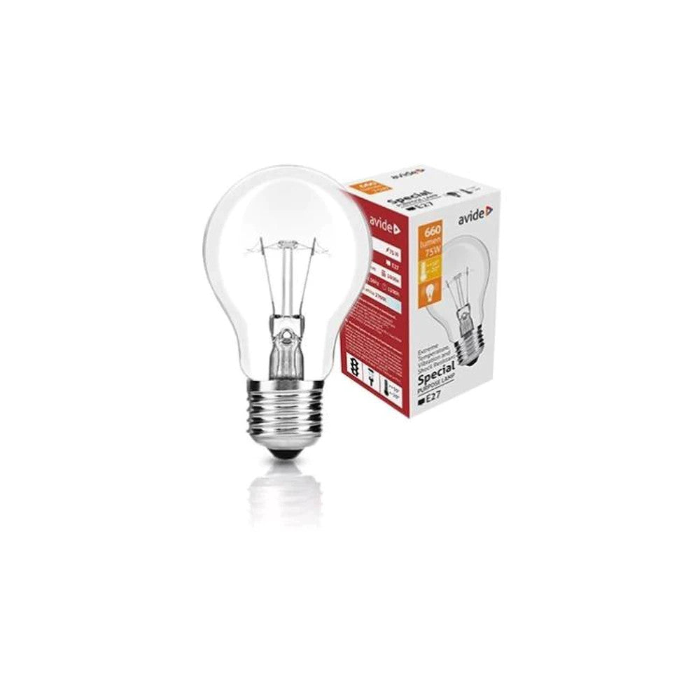 Avide Glühbirne Spezial 75W Warmweiß E27 Klar – 10 Stück Set