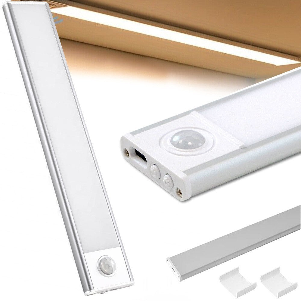 LED Unterbauleuchte 30 cm USB wiederaufladbar mit Bewegungsmelder und Dämmerungssensor