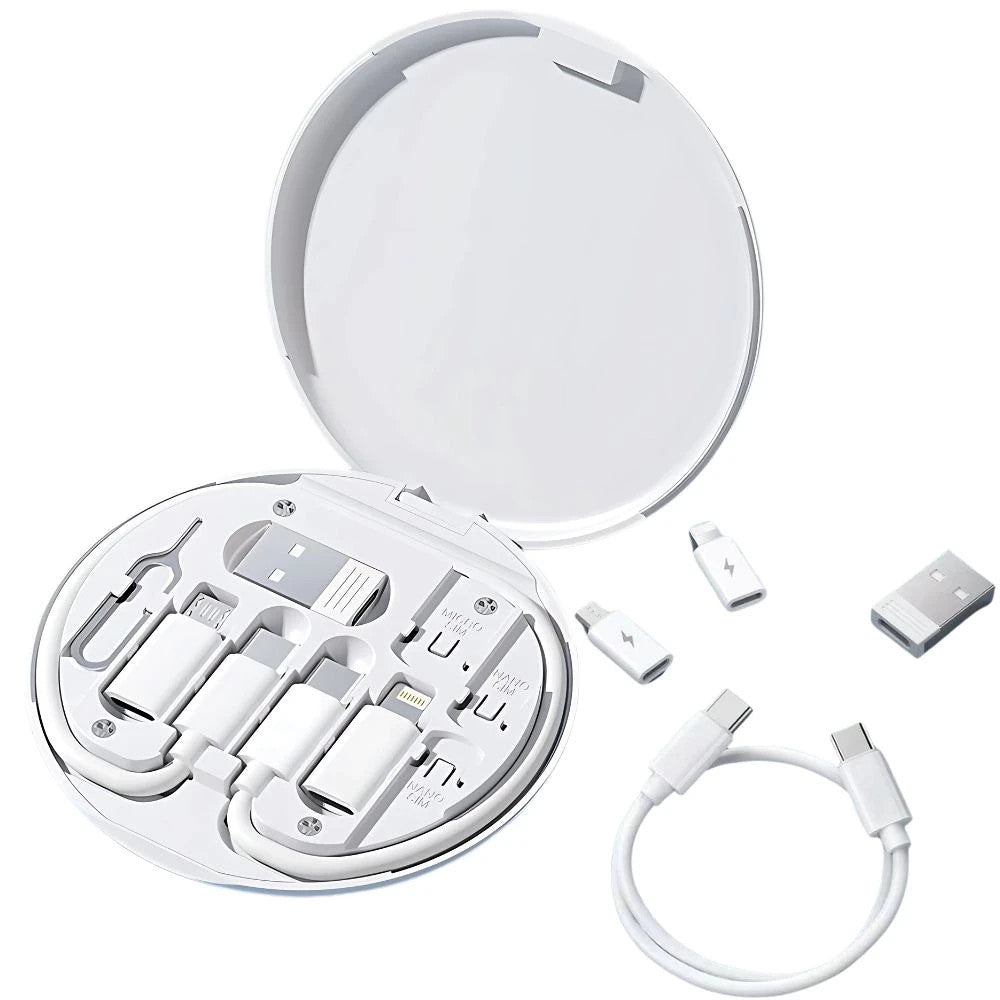 5in1 Ladekabel Adapter Set â USB-C Lightning Micro USB mit SIM Tool Etui