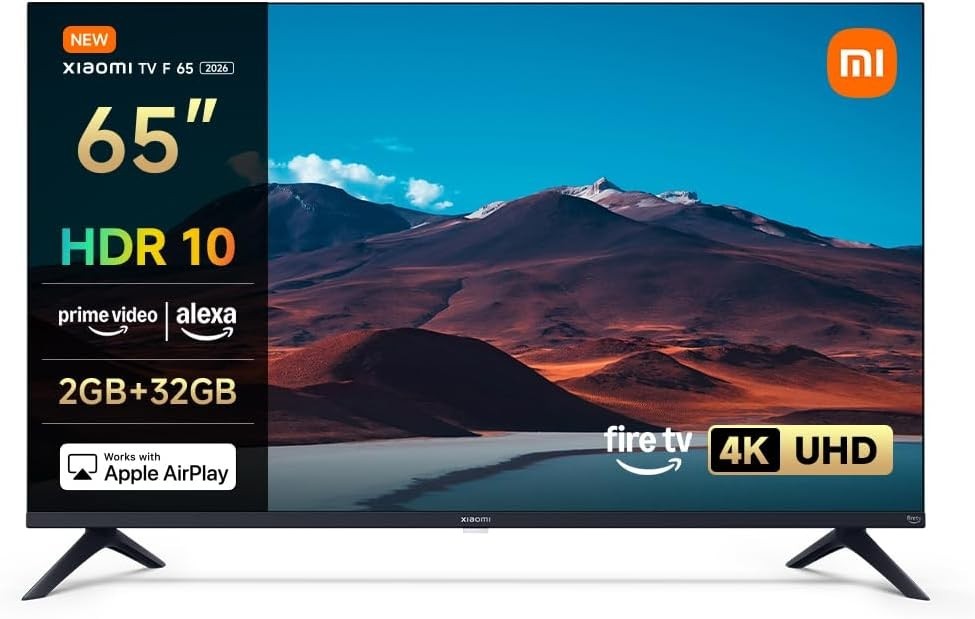 Xiaomi TV F 65 Zoll 4K UHD Smart TV mit Fire TV, HDR10, Alexa Sprachsteuerung, AirPlay, Triple Tuner und Game Boost Modus