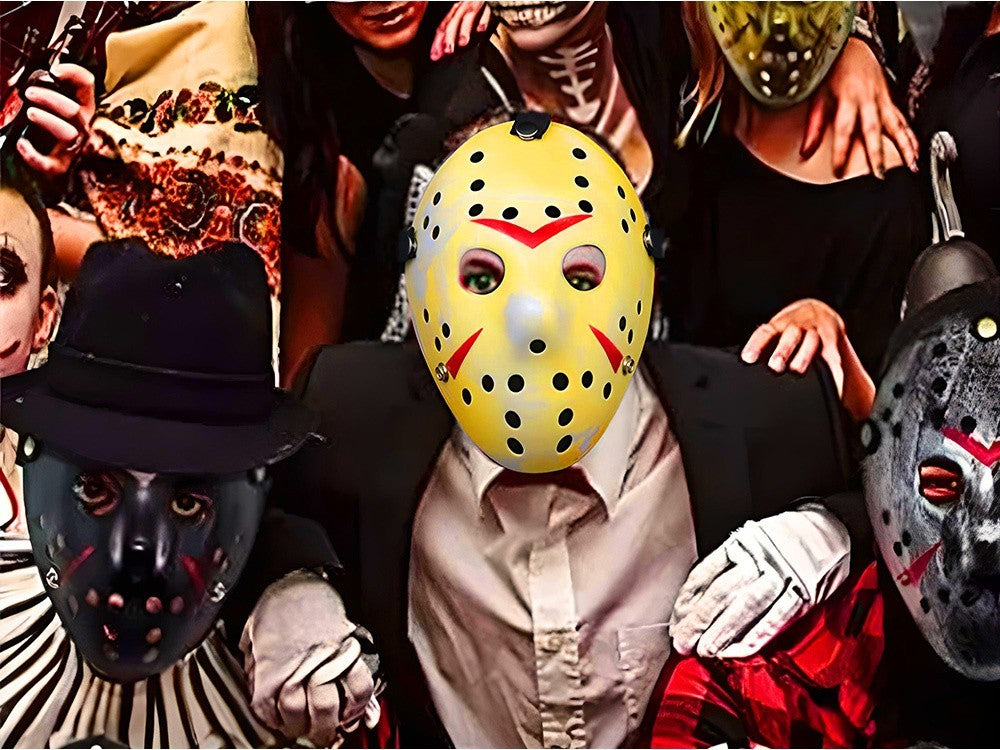 Horror Hockey Maske für Erwachsene – Halloween Kostüm, Cosplay Maske und Verkleidungszubehör