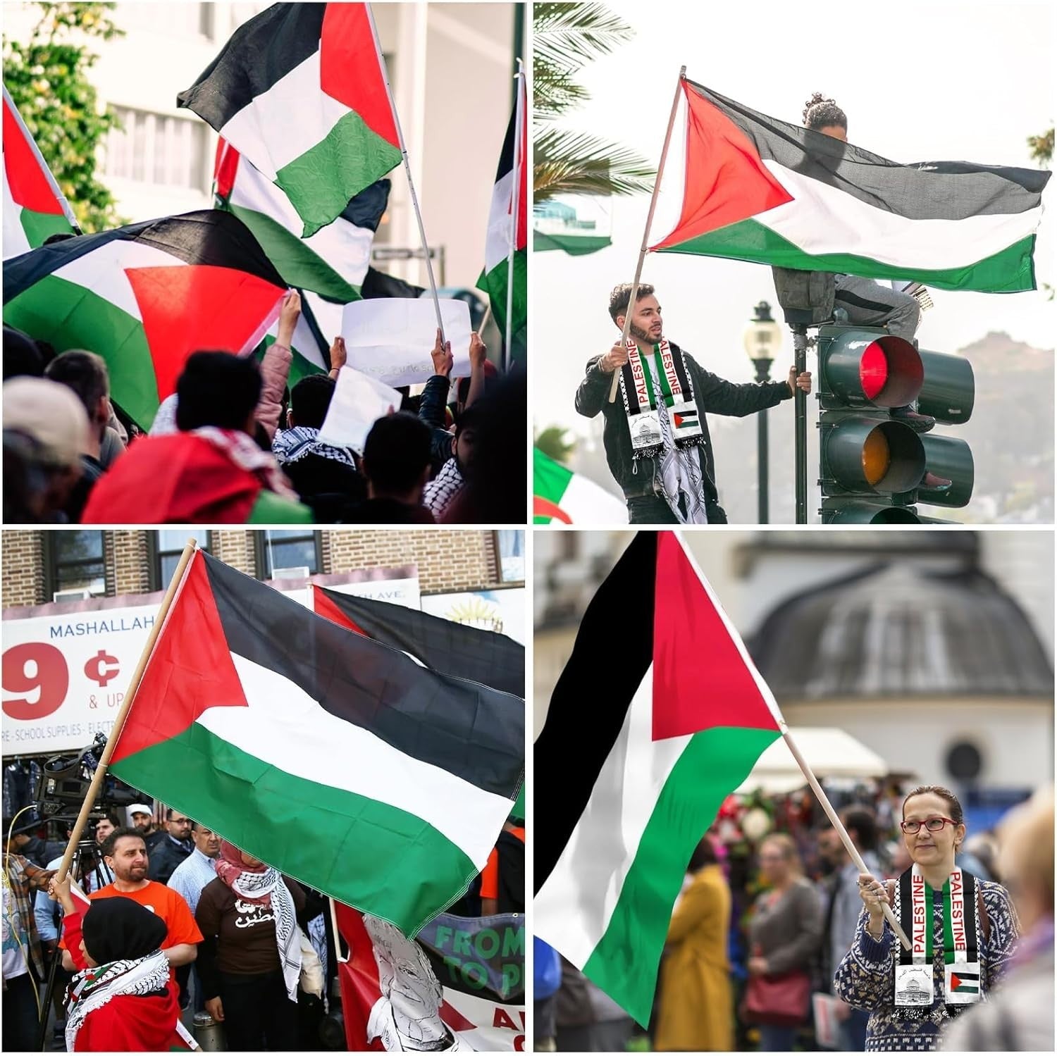 Palästina Flagge Schal 150x90cm Kufiya Tuch Fahne Outdoor Deko Auswahl