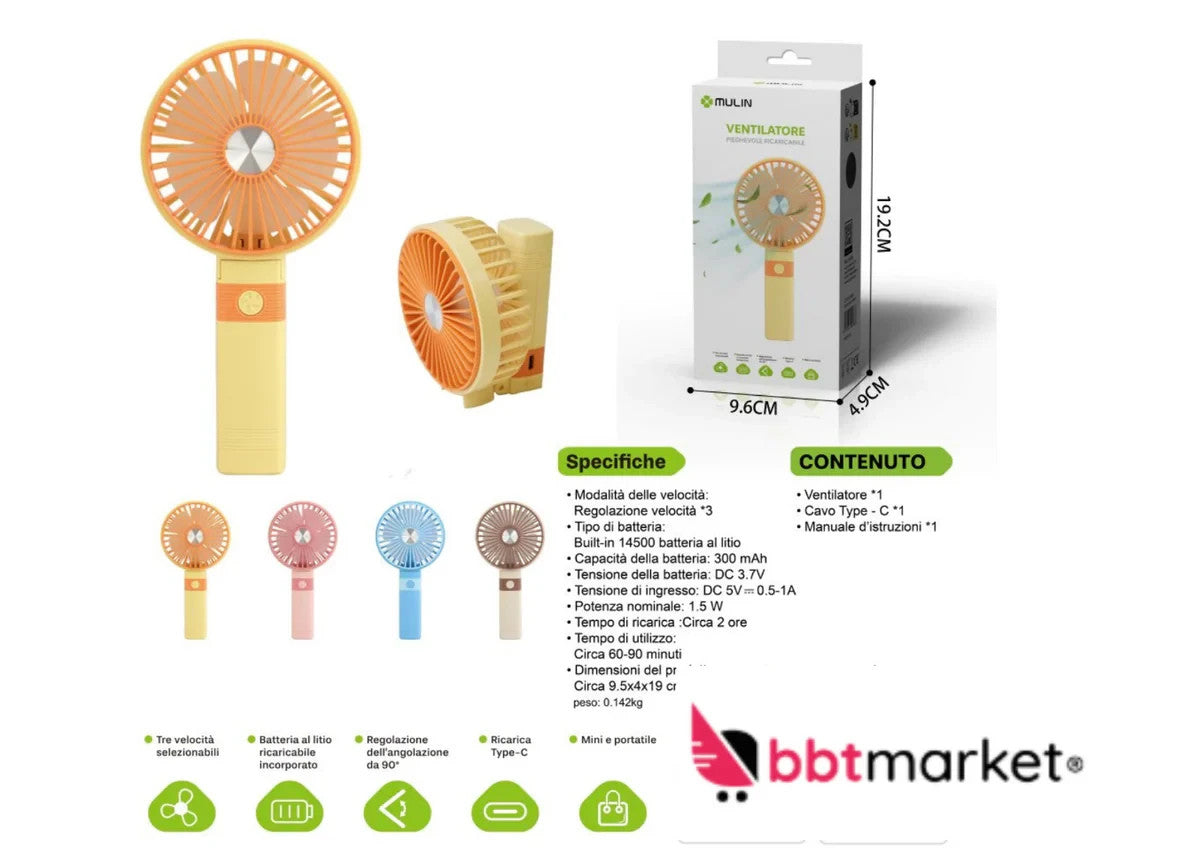 Tragbarer Campingventilator Mit Led-Licht, Wiederaufladbarer Zeltventilator Mit