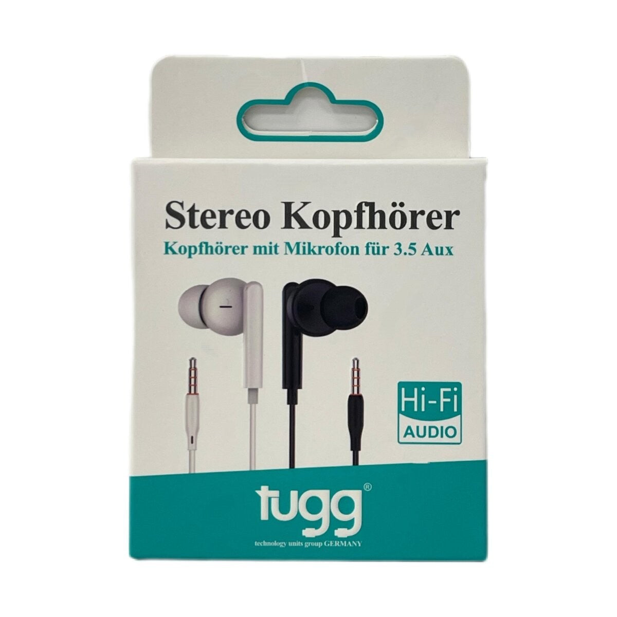 Stereo Kopfhörer 3,5mm Klinke mit Mikrofon In-Ear AUX Kabel 1,2m Schwarz