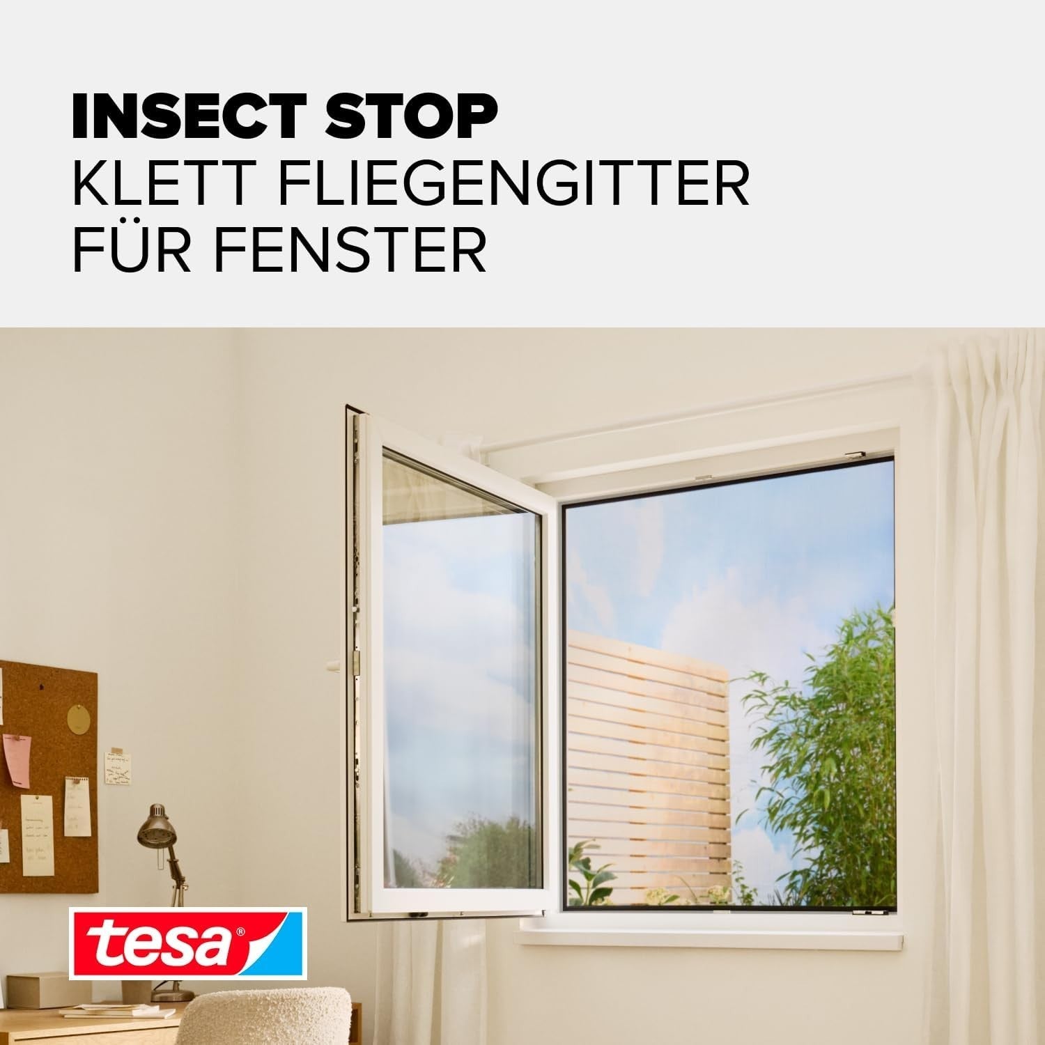 tesa Fliegengitter Fenster 130x150cm Insektenschutz Moskitonetz Anthrazit