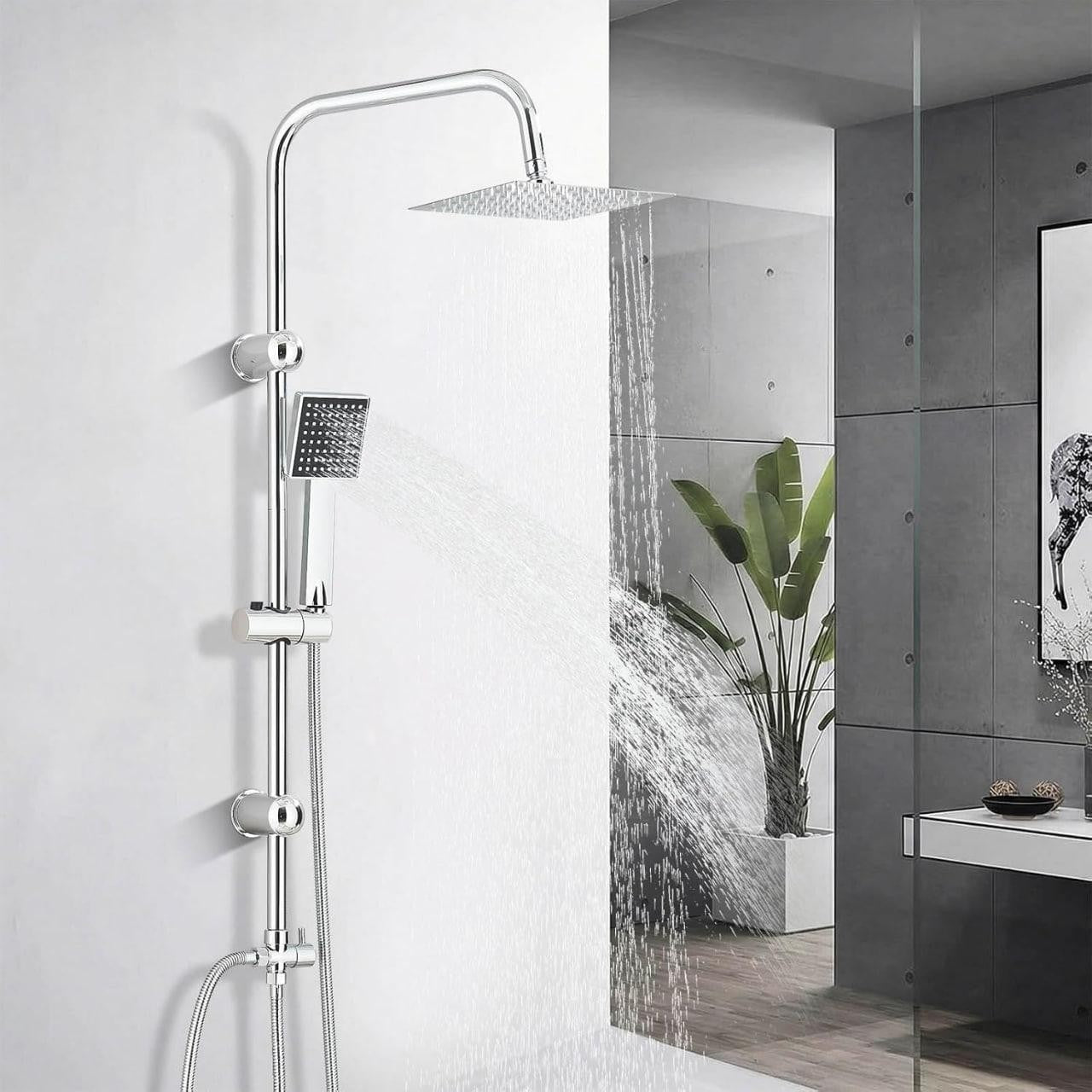 Regendusche Duschsystem 20x20cm Kopfbrause Handbrause Duschset Edelstahl