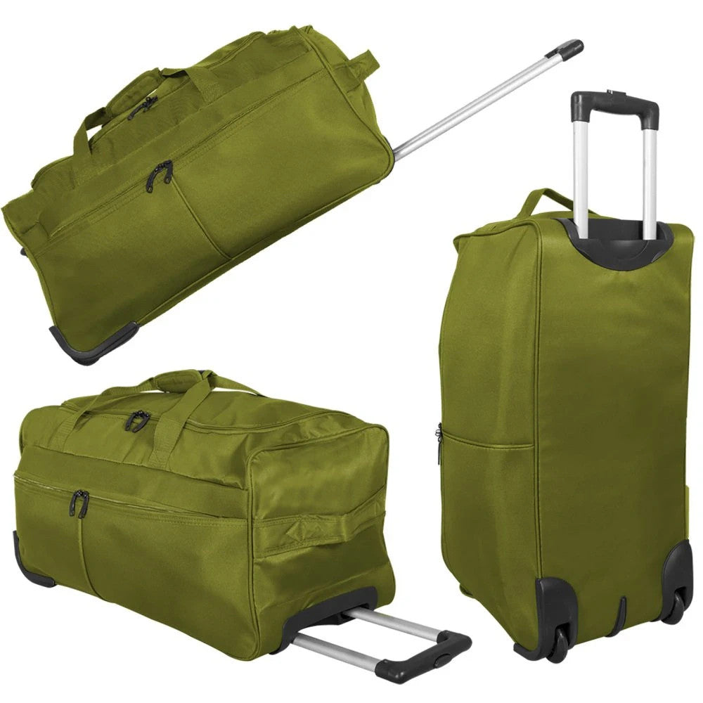 Reisetasche Trolley 70L XL Rollen Reisetrolley Gepäcktasche 65cm Grün