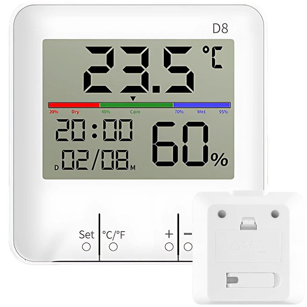 Digitales Thermometer Hygrometer Wetterstation LCD Uhr Kalender Innen