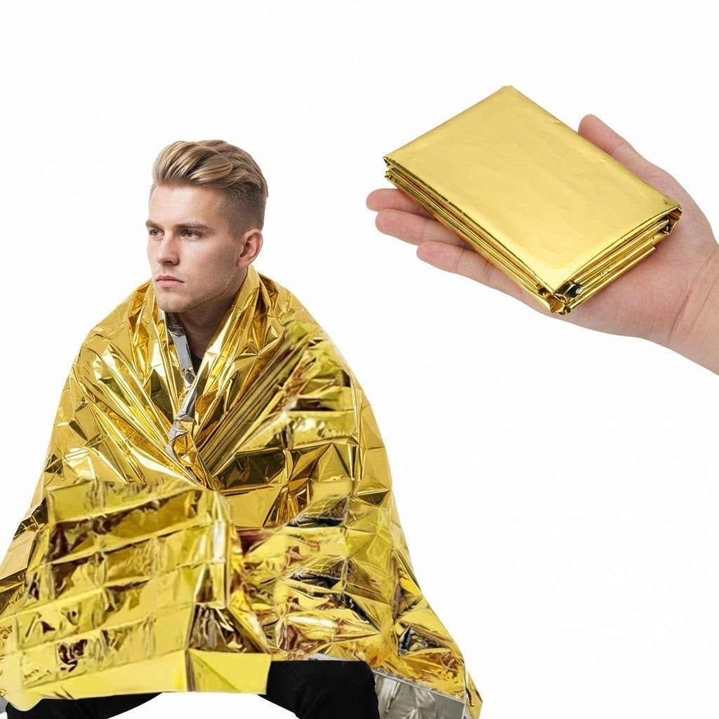 Notfalldecke Rettungsdecke 160x210cm Gold Silber Erste Hilfe Survival Outdoor