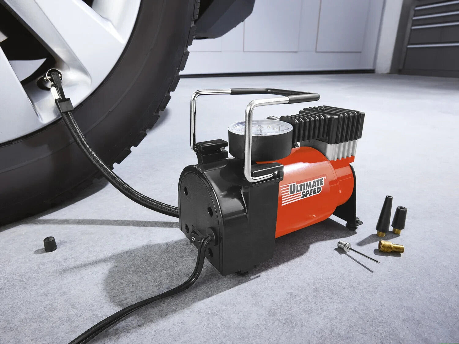 ULTIMATE SPEED mini compressor »UMK 10 C2«, with carrying handle, 10 bar, new