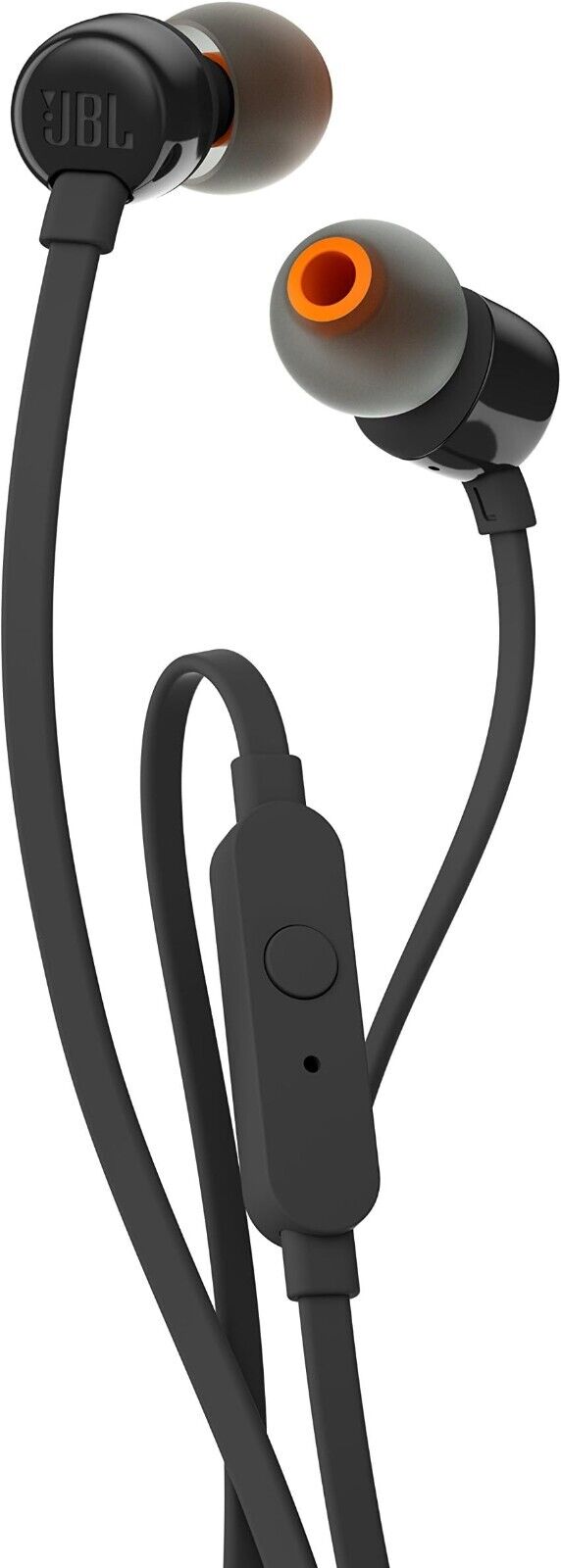 JBL Tune 110 in-ear headphones with tangle-free ribbon cable and microphone