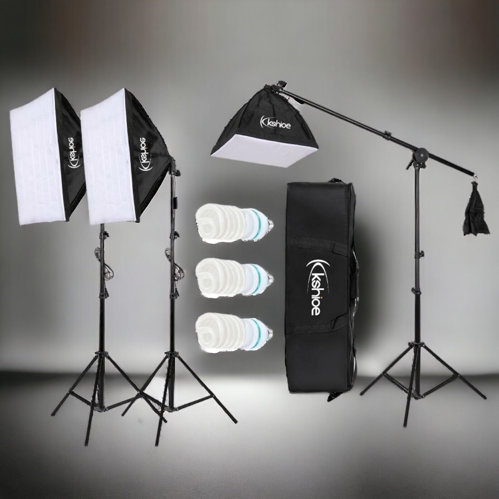Softbox set photo studio 50 x 70 cm, continuous light studio light set E27 85 W 5500 K 2 m