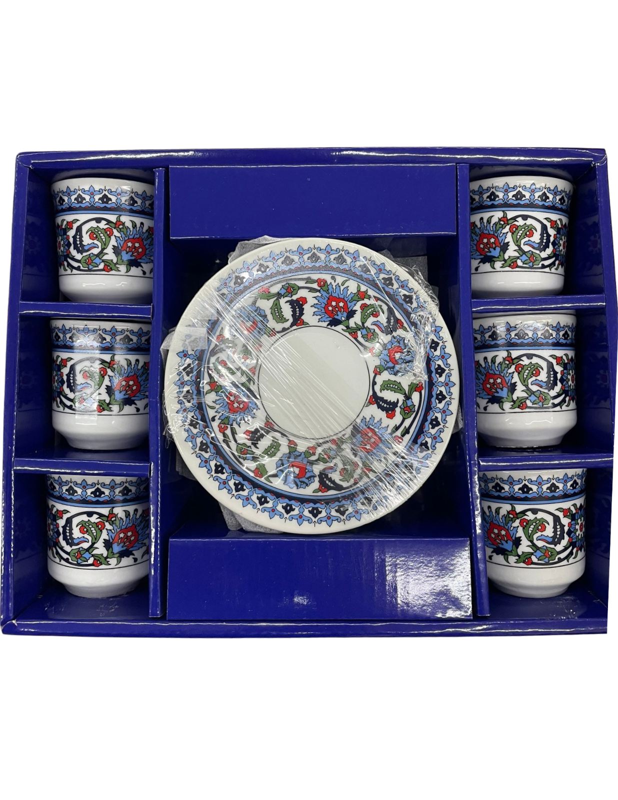 KĂŒtahya Porselen 6 Personen TĂŒrkischer Kaffee-Set 12-tlg Topkapi Design