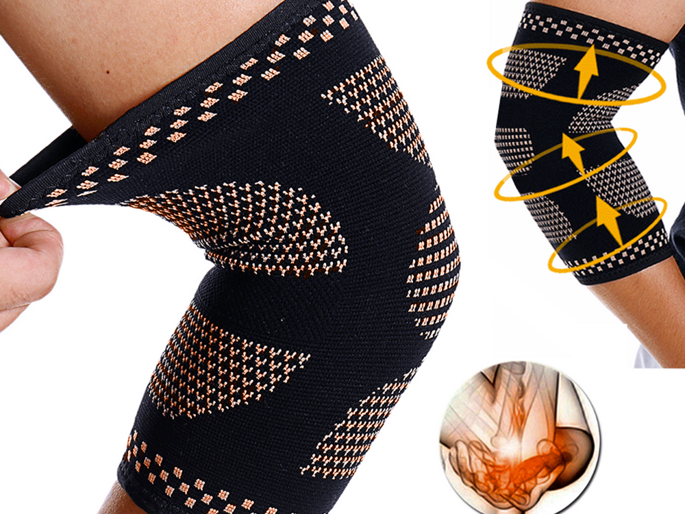 EllenbogenstĂŒtze Ellenbogengelenk Stabilisator Orthese Bandage Schwarz-Orange
