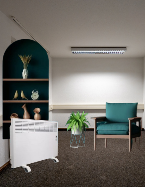 iVigo 2000W Digitaler Konvektor Heizkörper – Energiesparende Elektroheizung mit Thermostat, IP24 Spritzwasserschutz & Überhitzungsschutz – Weiß