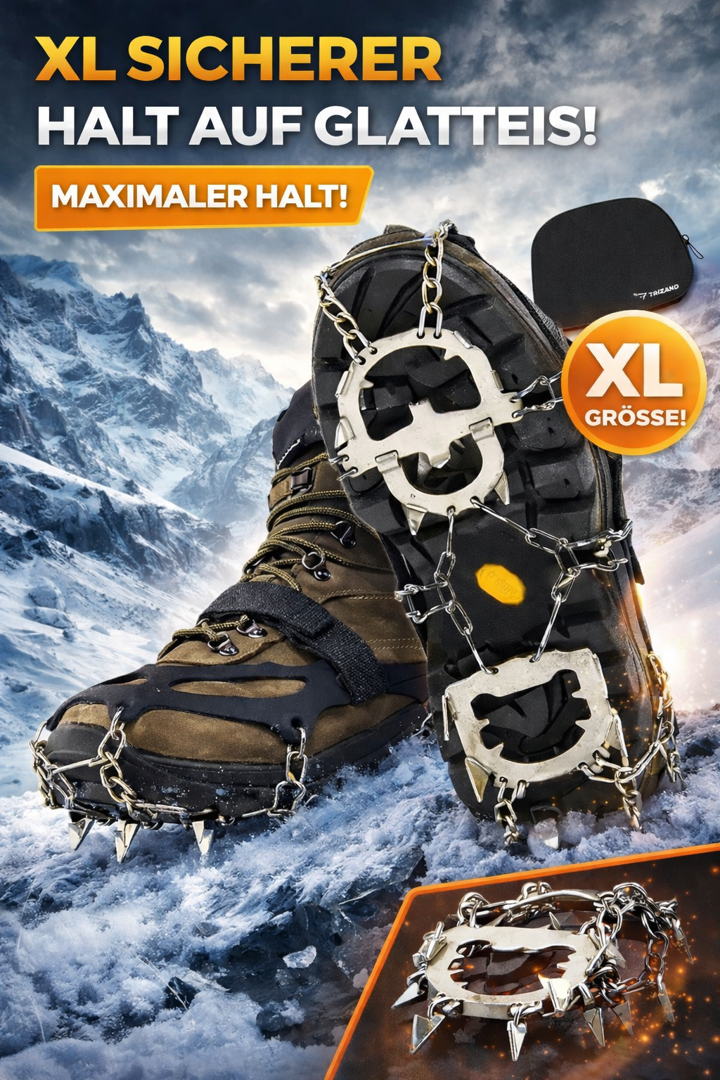 Schuhgriffe Anti-Rutsch-Spikes XL (45–48) – Sicher Gehen auf Eis & Schnee