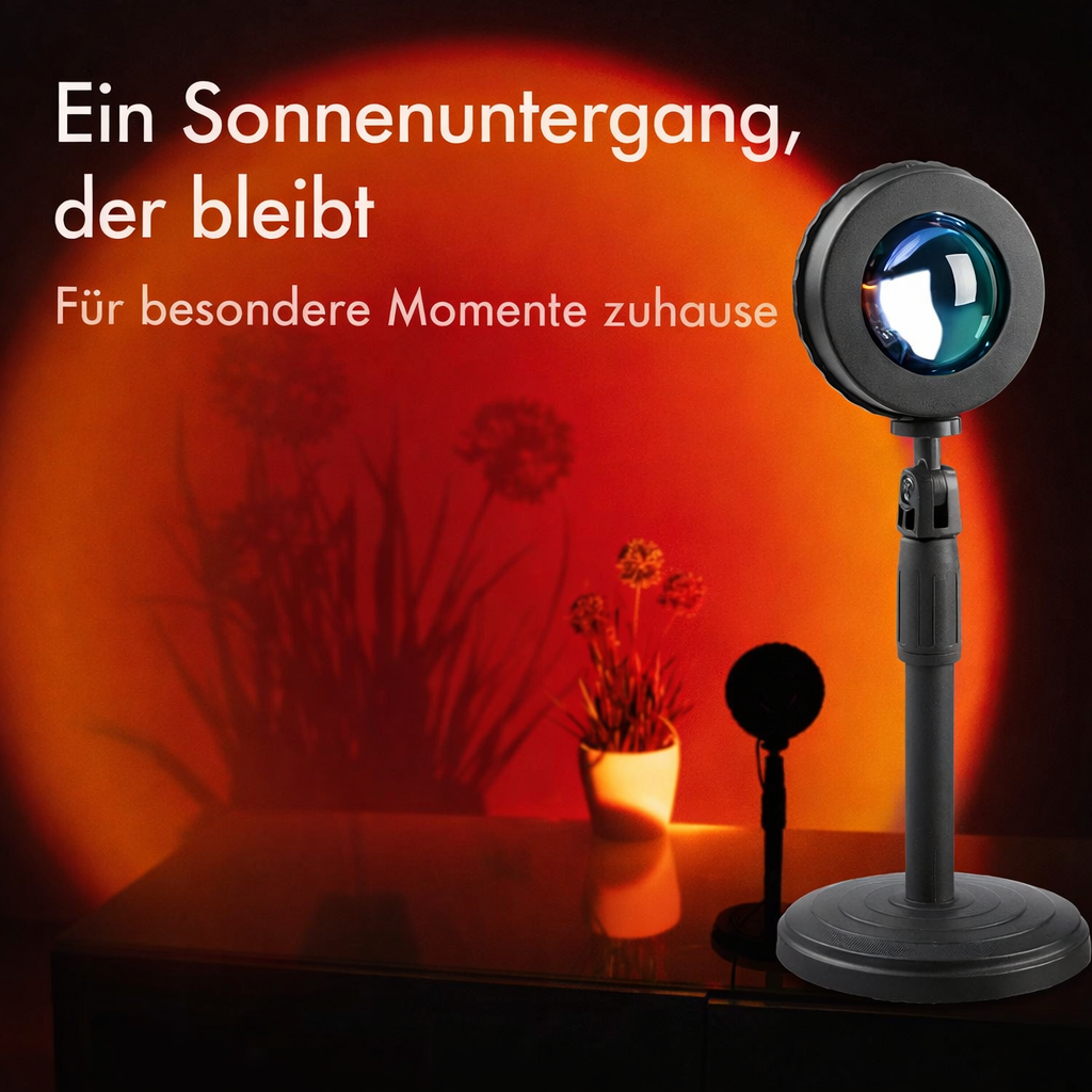 LED Sunset Lampe mit Stativ – Sonnenuntergang Projektor Licht USB