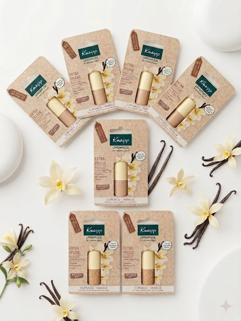 Kneipp Lippenbalsam Vanille Pflege Cupuaçu Öl Feuchtigkeit 1/7 Stück