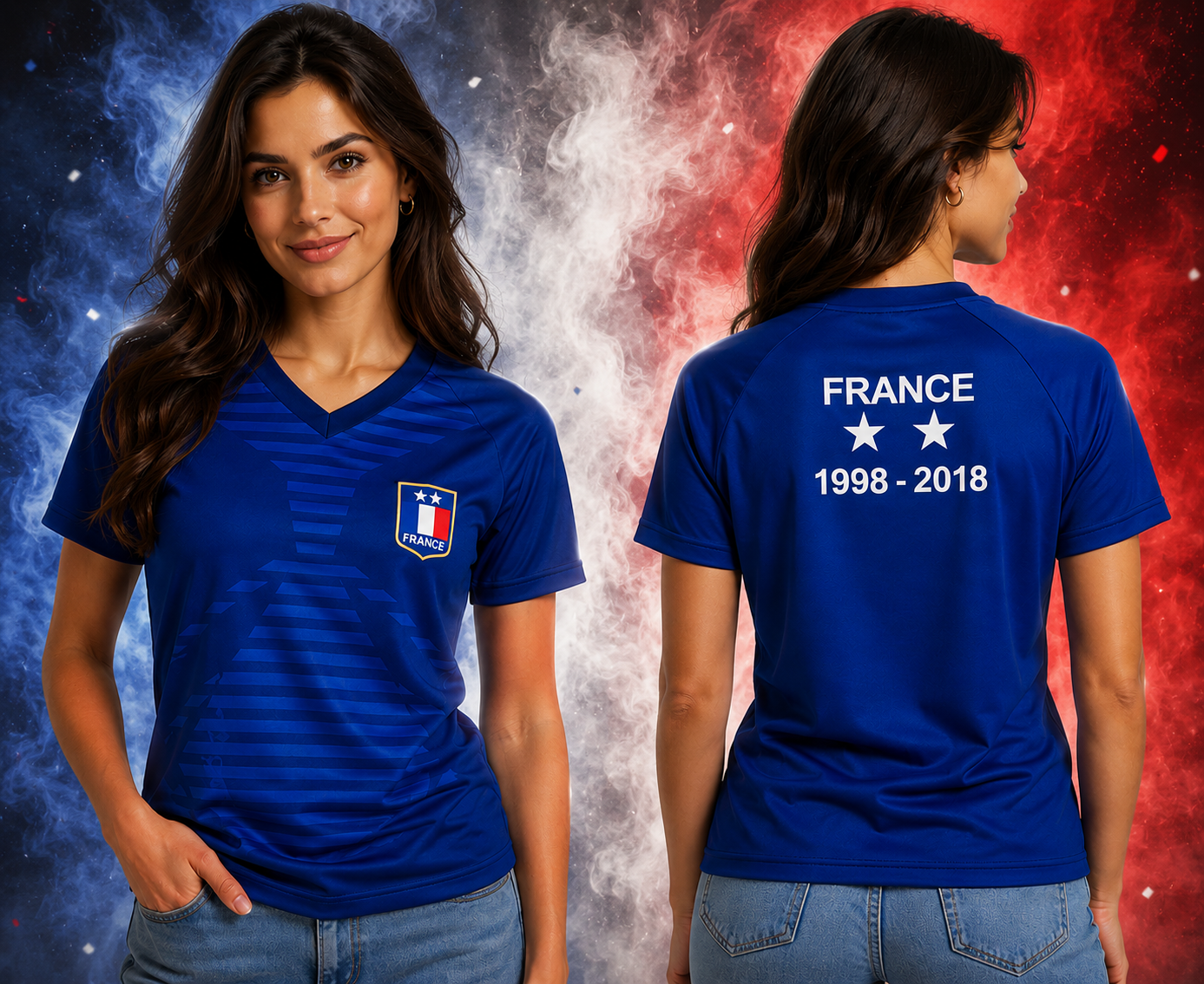 Frankreich Fan T-Shirt WM EM Fußball Shirt Unisex Frankreich Trikot