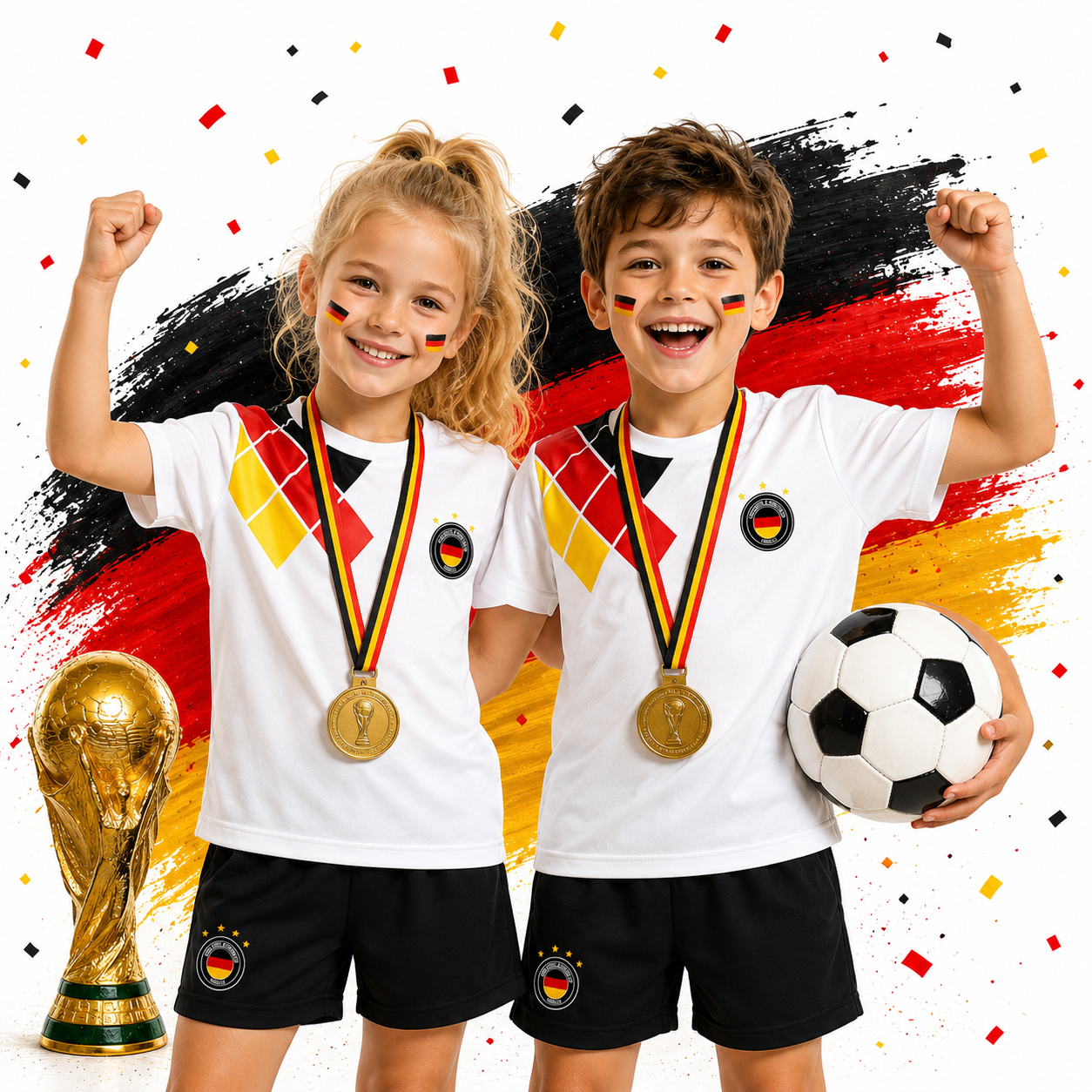Deutschland Kinder Set T-Shirt Hose Fußball Fanset Kinder Trikot Set