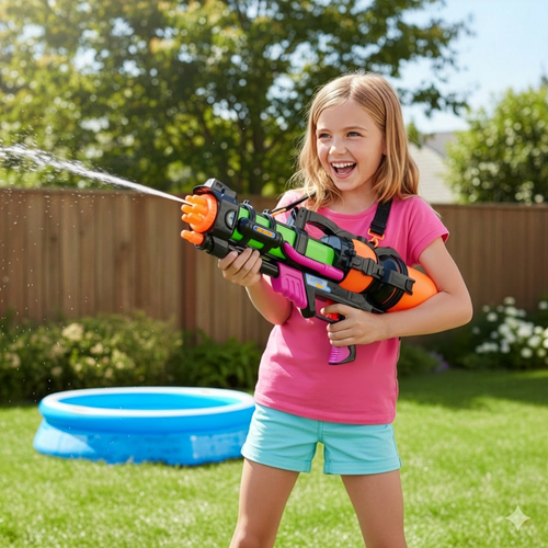 XXL Wasserpistole 60 cm mit 1,25L Tank – Wassergewehr für Kinder Sommer Wasserspaß