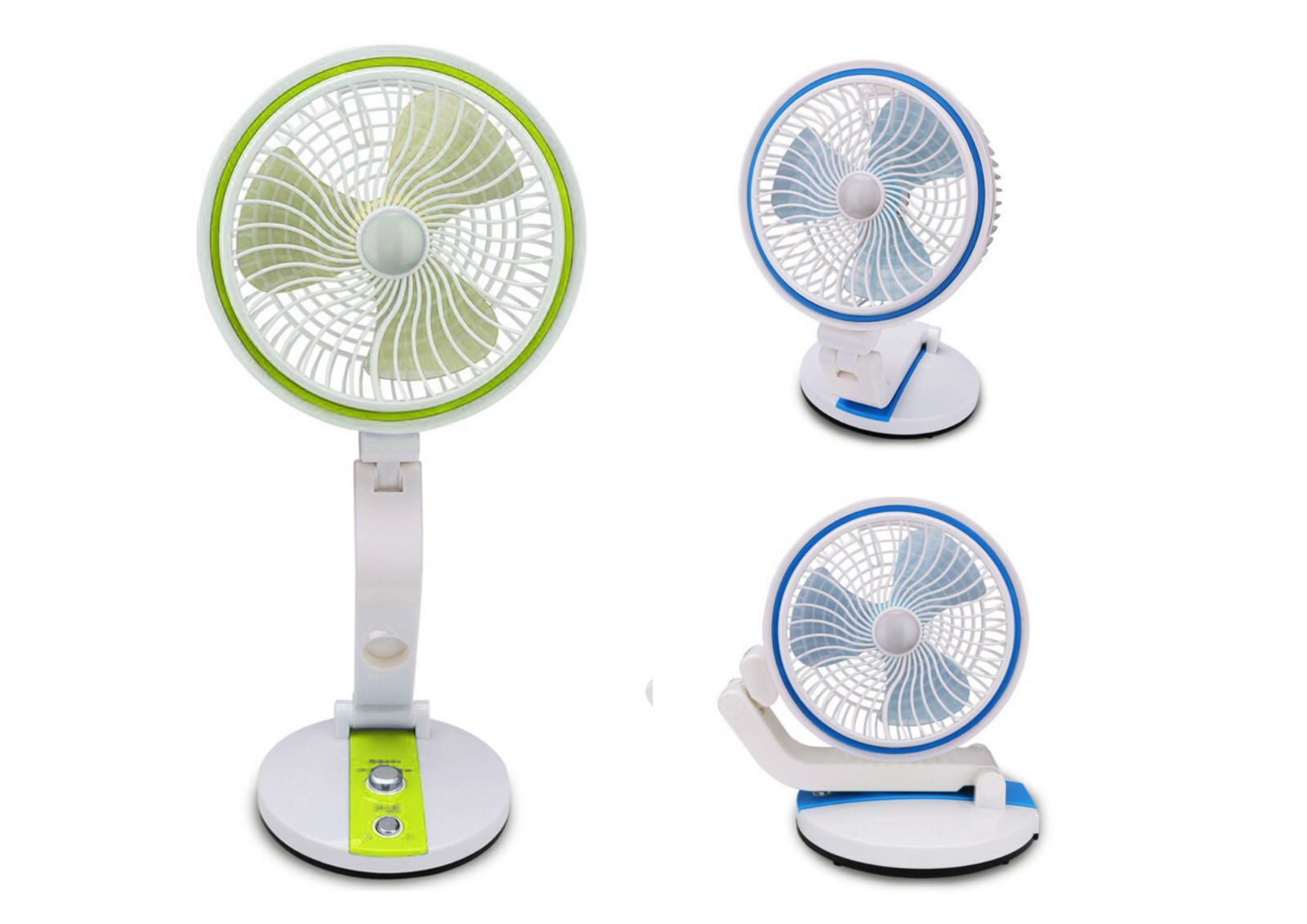 USB Ventilator Akku Tischventilator LED Lampe Faltbar Kabellos Camping Reise