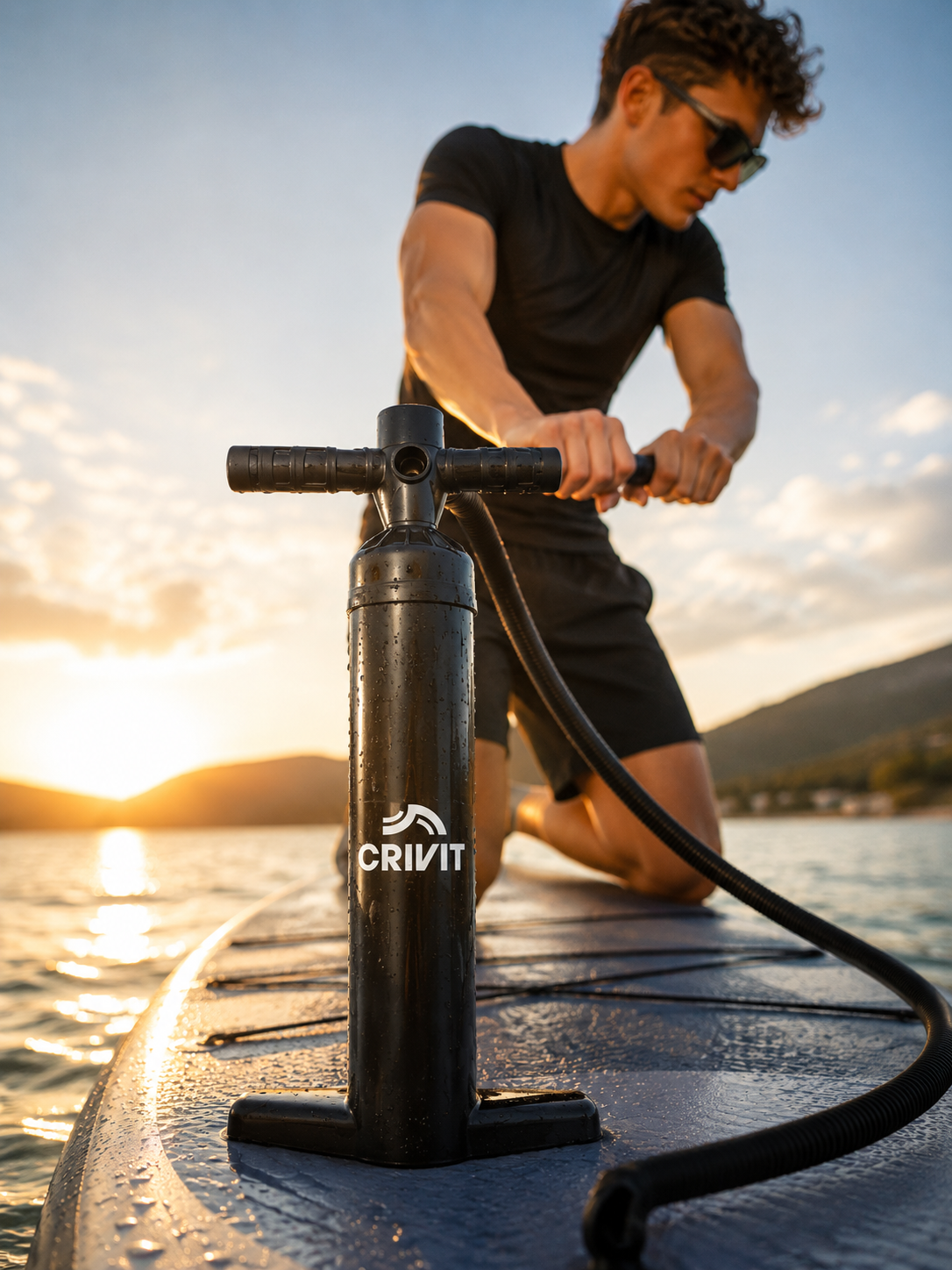 SUP Pumpe Doppelhub 26 PSI Hochdruckpumpe Aufblaspumpe mit Manometer